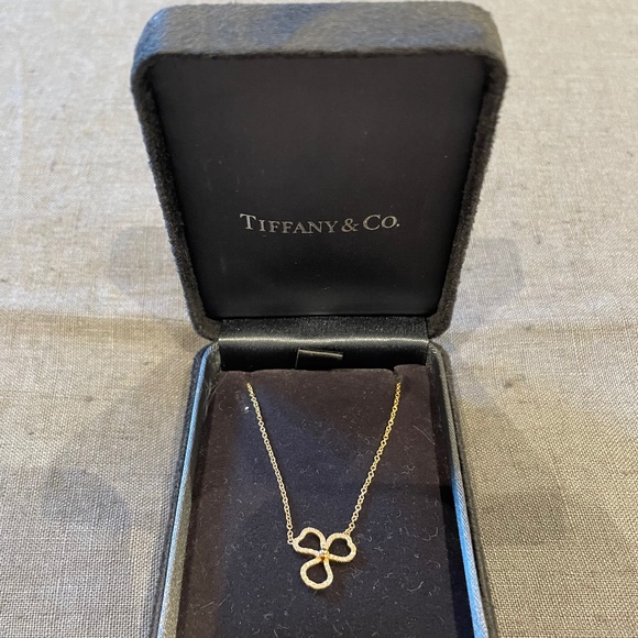 Tiffany 8k Rose Gold Pave Necklace 
